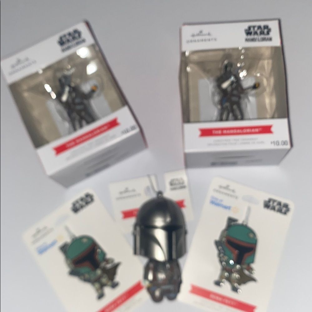 Hallmark Star Wars Mandalorian and Boba Bundle of 5 Ornaments Christmas Tre Deco